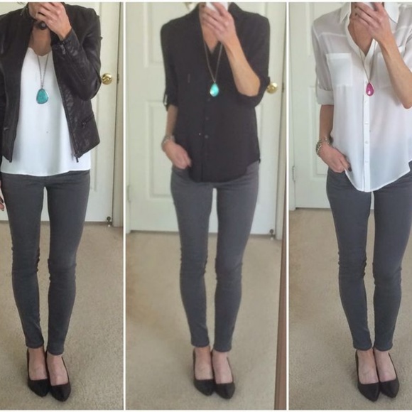 Express Gray Mid Rise Stretch + Jean Leggings - Picture 3 of 3